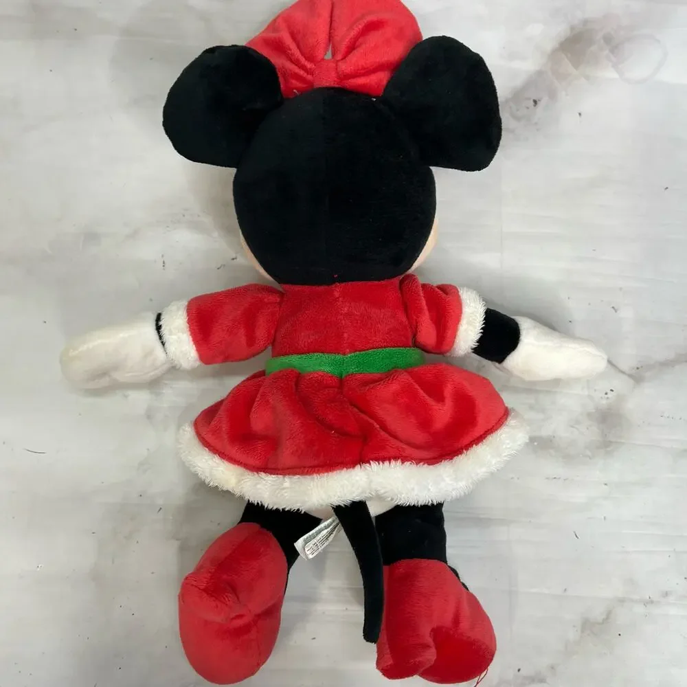 Disney Baby Minnie Mouse Plush Stuffed Crinkle Bow Red Christmas 14